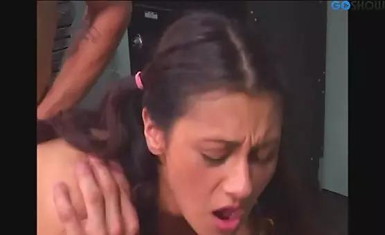 Horny Slut Gets Rough Double Penetration by Three Men in Restroom